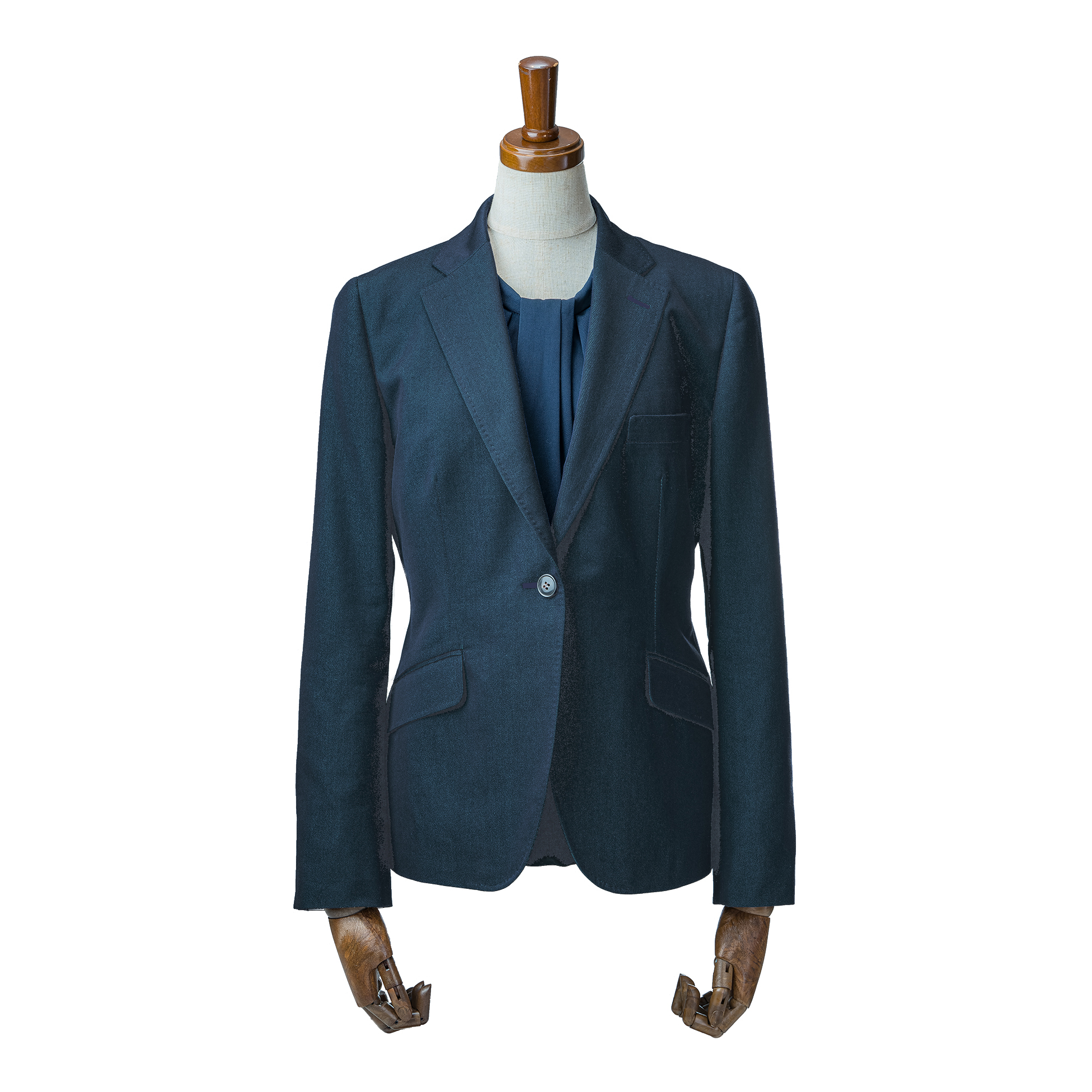 Harrodsストレッチデニムスーツ エメラルドグリーンストレッチデニムSN1060-029-Lレディース